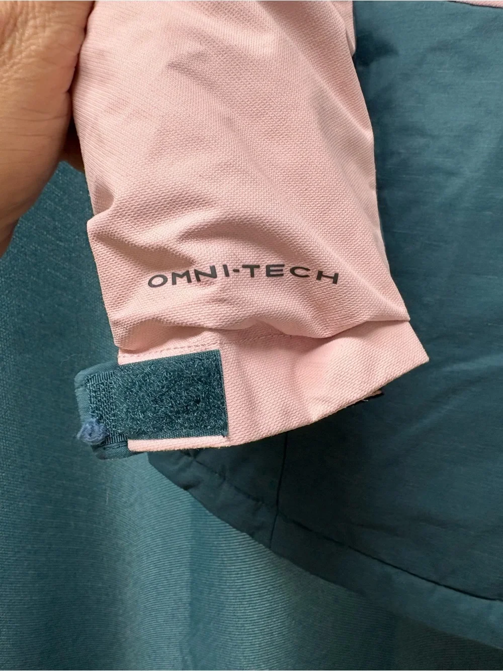 Columbia Omni Tech Greenish & Light Pink Hooded Winter Jacket Size Medium/10-12